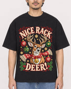 Mockup Boxy Heavyweight Tee Black male close-up 02