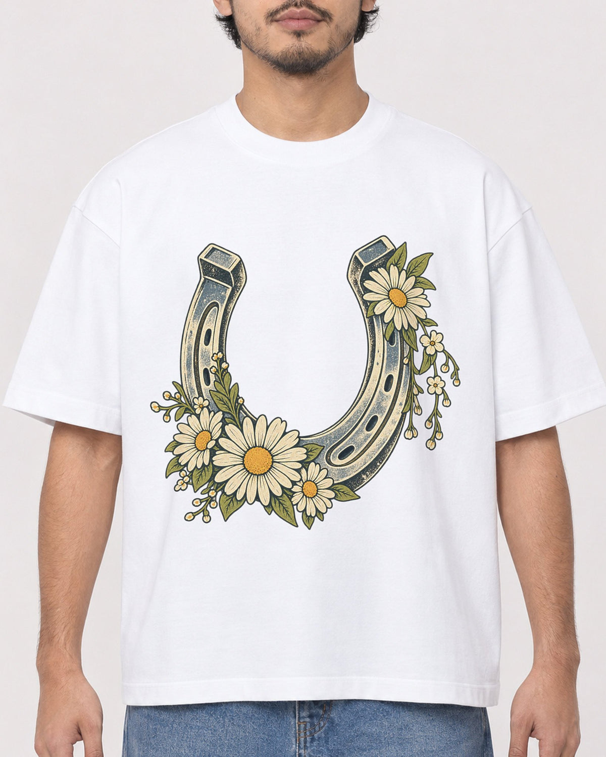 Mockup Boxy Heavyweight Tee White male close-up 02