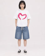 Mockup Boxy Heavyweight Tee White female full-body 11