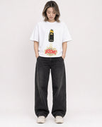 Mockup Boxy Heavyweight Tee White female full-body 33