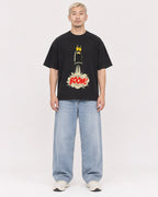Mockup Boxy Heavyweight Tee Black male full-body 33