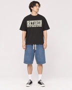 Mockup Boxy Heavyweight Tee Black male full-body 03