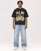 Mockup Boxy Heavyweight Tee Black male full-body 05