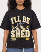 Mockup Boxy Heavyweight Tee Black female close-up 05