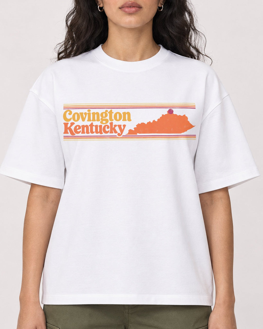 Mockup Boxy Heavyweight Tee White female close-up 07