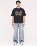 Mockup Boxy Heavyweight Tee Black male full-body 13