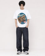 Mockup Boxy Heavyweight Tee White male full-body 11