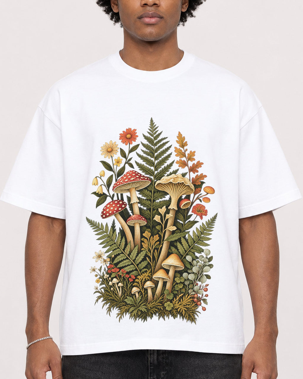 Mockup Boxy Heavyweight Tee White male close-up 45