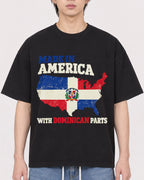 Mockup Boxy Heavyweight Tee Black male close-up 11
