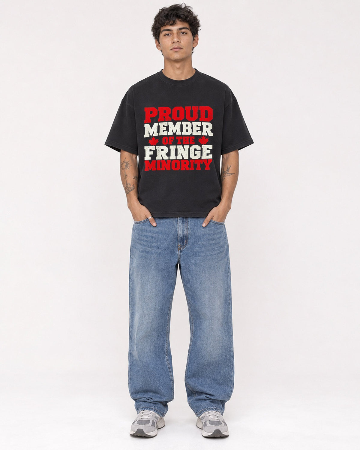 Mockup Boxy Heavyweight Tee Black male full-body 06