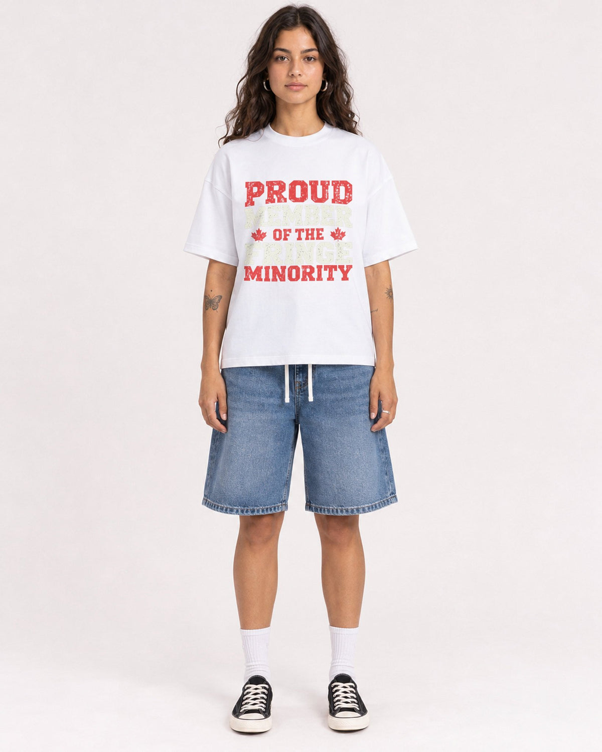 Mockup Boxy Heavyweight Tee White female full-body 06