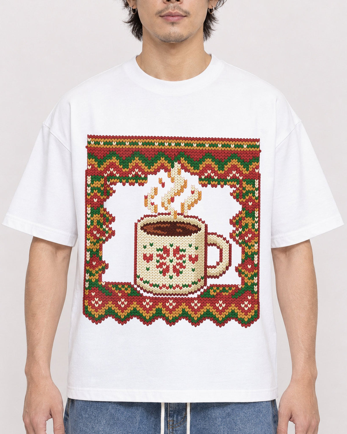 Mockup Boxy Heavyweight Tee White male close-up 03