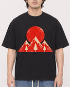 Mockup Boxy Heavyweight Tee Black male close-up 03