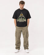 Mockup Boxy Heavyweight Tee Black male full-body 08