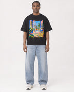 Mockup Boxy Heavyweight Tee Black male full-body 25