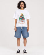 Mockup Boxy Heavyweight Tee White female full-body 26