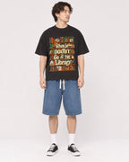 Mockup Boxy Heavyweight Tee Black male full-body 03