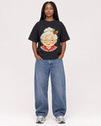 Mockup Boxy Heavyweight Tee Black female full-body 04