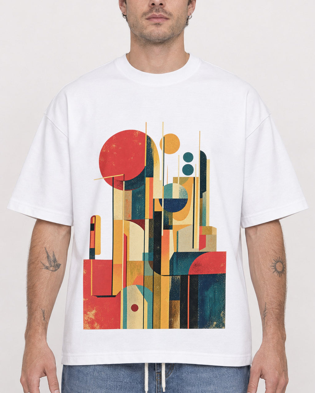 Mockup Boxy Heavyweight Tee White male close-up 48