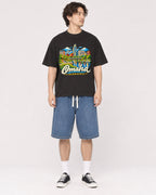 Mockup Boxy Heavyweight Tee Black male full-body 03
