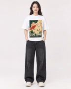 Mockup Boxy Heavyweight Tee White female full-body 03