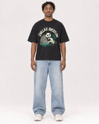 Mockup Boxy Heavyweight Tee Black male full-body 05