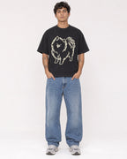 Mockup Boxy Heavyweight Tee Black male full-body 06