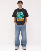 Mockup Boxy Heavyweight Tee Black male full-body 06