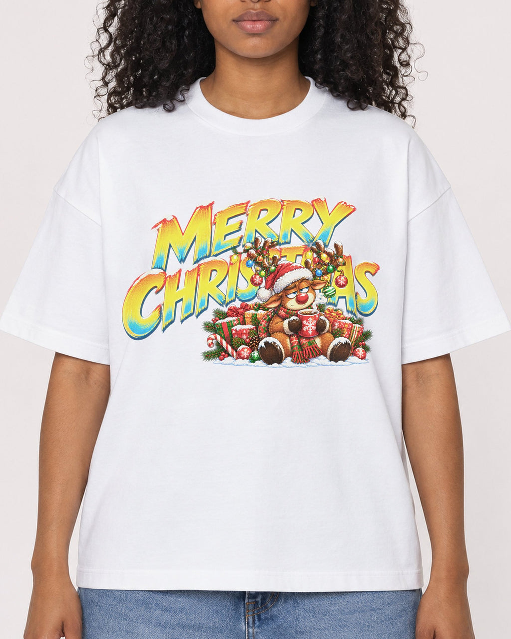 Mockup Boxy Heavyweight Tee White female close-up 05