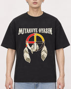 Mockup Boxy Heavyweight Tee Black male close-up 01