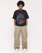 Mockup Boxy Heavyweight Tee Black female full-body 14