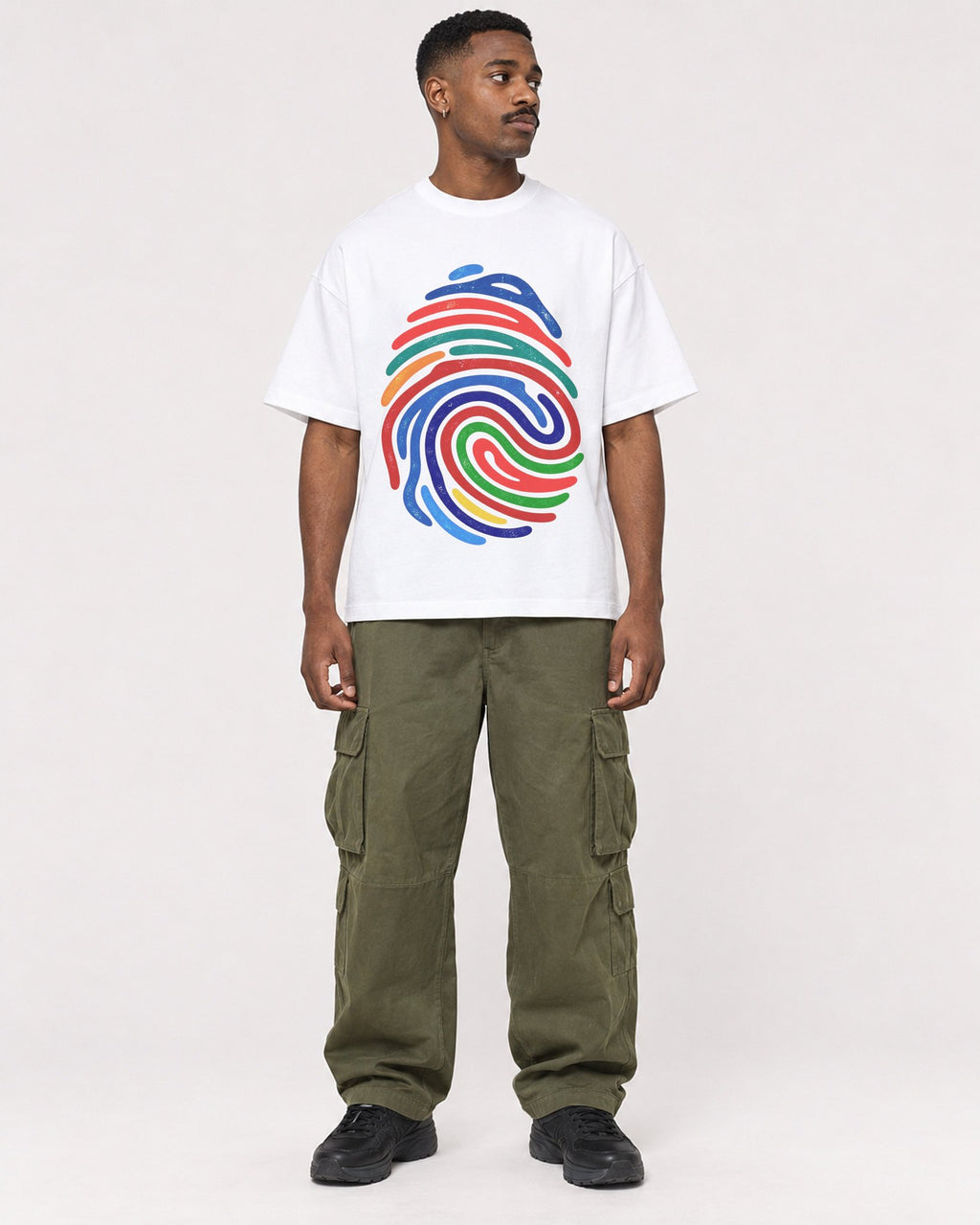 Mockup Boxy Heavyweight Tee White male full-body 14