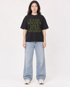 Mockup Boxy Heavyweight Tee Black female full-body 03