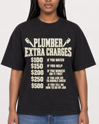 Mockup Boxy Heavyweight Tee Black female close-up 04