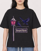 Mockup Boxy Heavyweight Tee Black female close-up 13