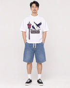 Mockup Boxy Heavyweight Tee White male full-body 13