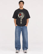 Mockup Boxy Heavyweight Tee Black male full-body 10