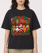 Mockup Boxy Heavyweight Tee Black female close-up 02