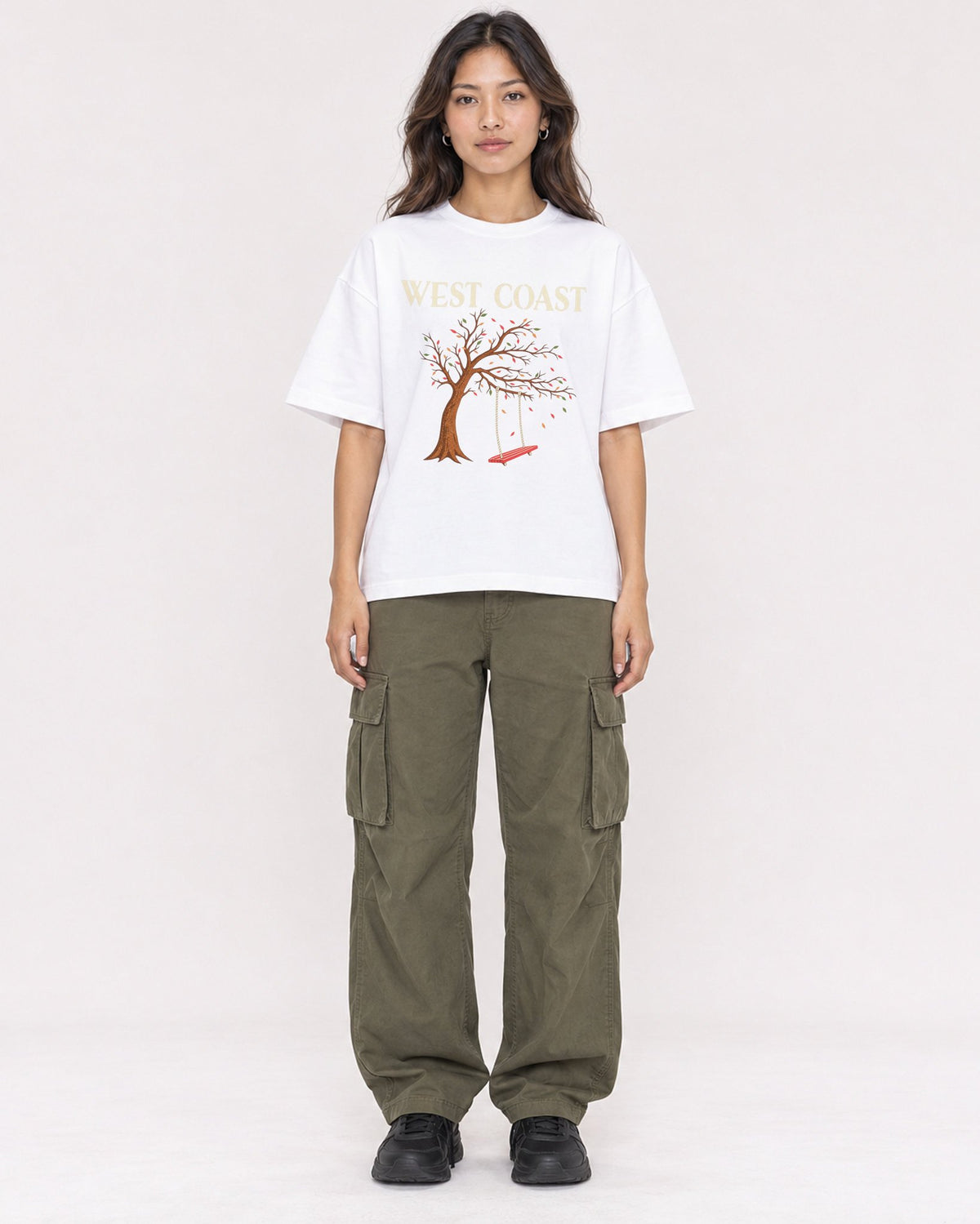 Mockup Boxy Heavyweight Tee White female full-body 02