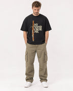 Mockup Boxy Heavyweight Tee Black male full-body 08