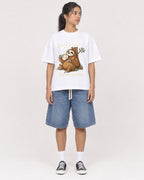Mockup Boxy Heavyweight Tee White female full-body 16