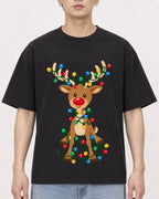 Mockup Boxy Heavyweight Tee Black male close-up 01