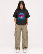 Mockup Boxy Heavyweight Tee Black female full-body 06