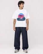 Mockup Boxy Heavyweight Tee White male full-body 06