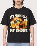 Mockup Boxy Heavyweight Tee Black male close-up 41