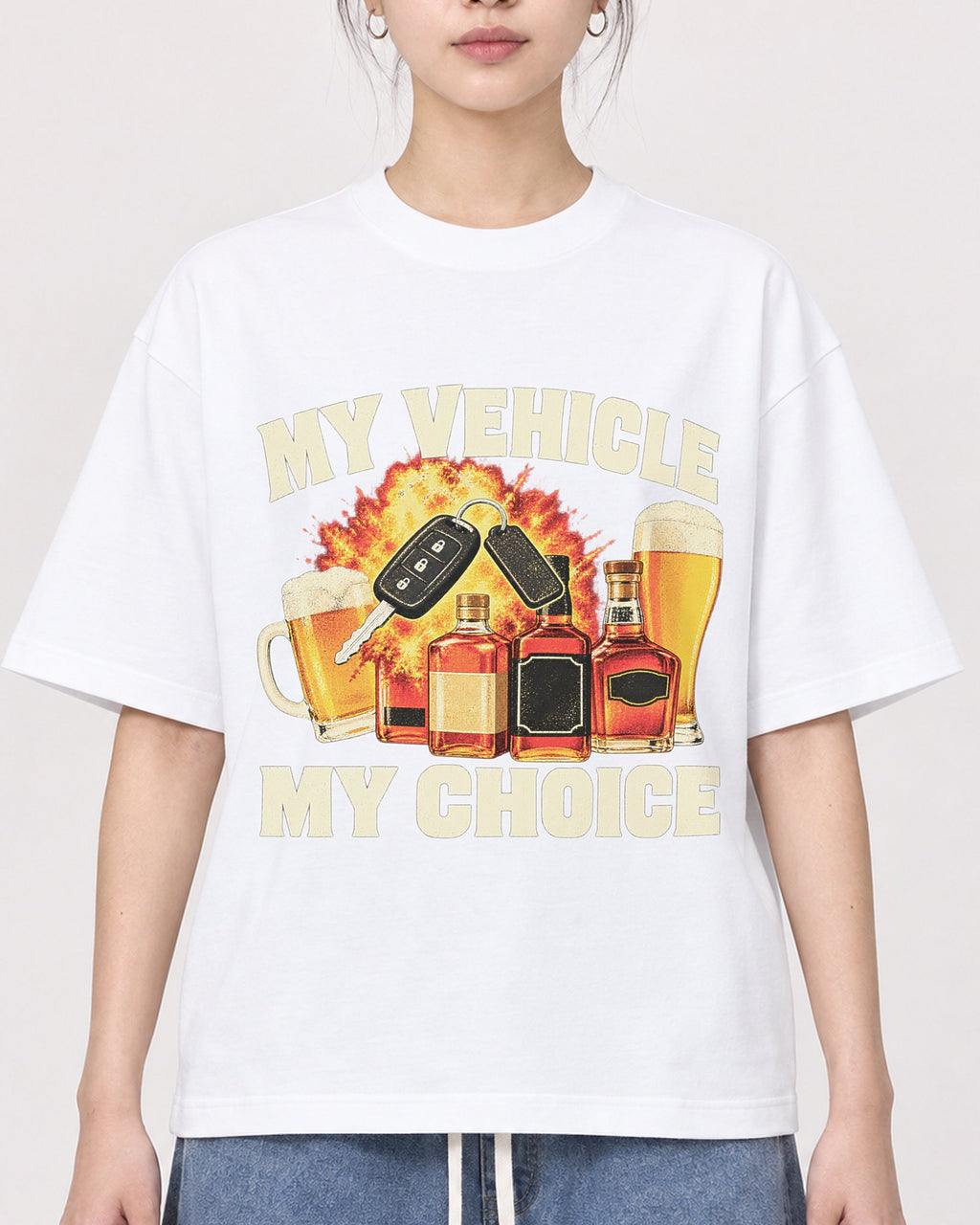 Mockup Boxy Heavyweight Tee White female close-up 41