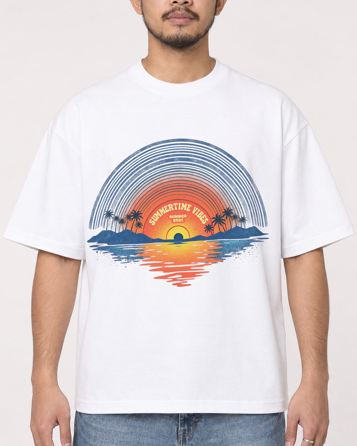 Mockup Boxy Heavyweight Tee White male close-up 32