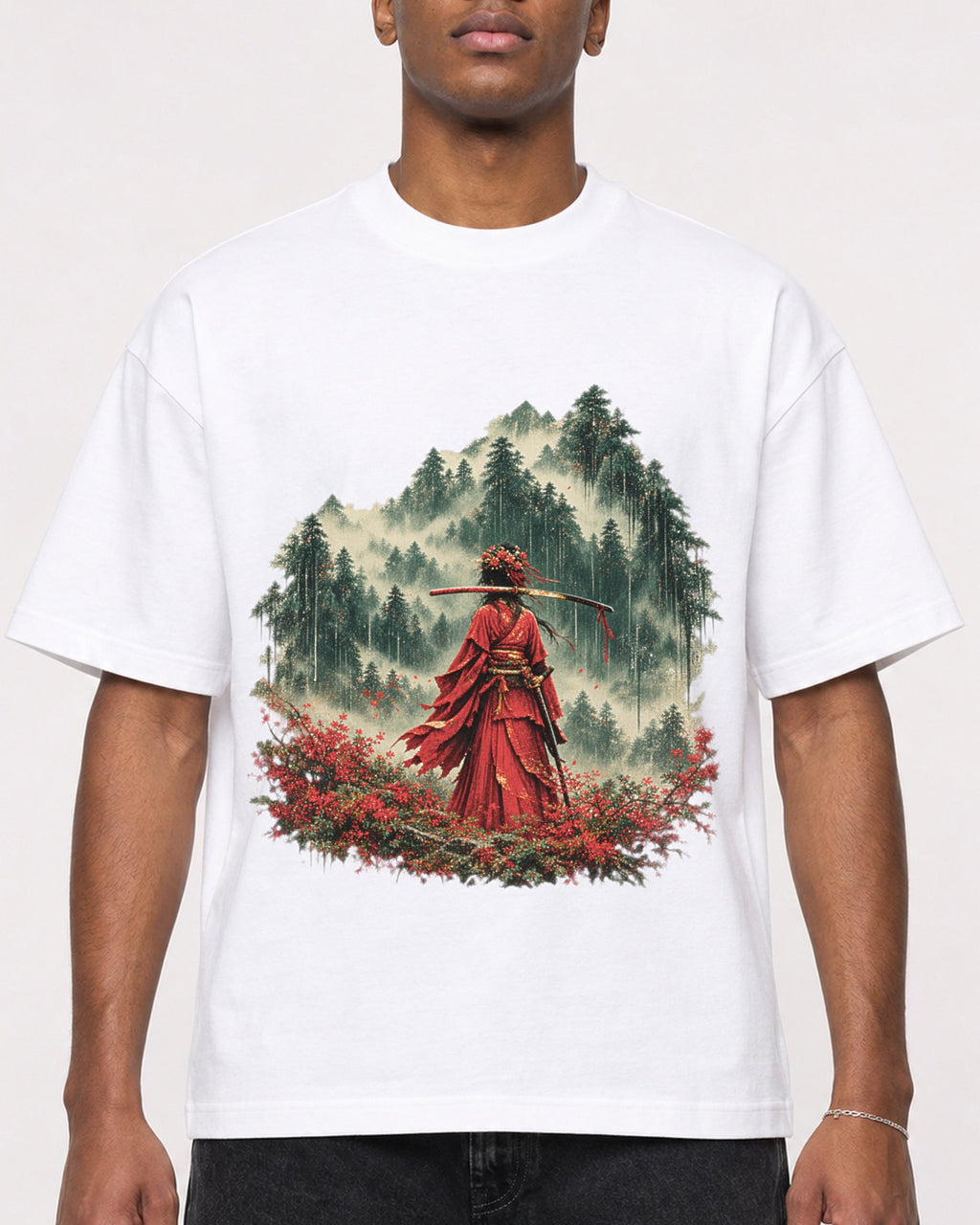 Mockup Boxy Heavyweight Tee White male close-up 15