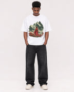 Mockup Boxy Heavyweight Tee White male full-body 15