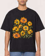 Mockup Boxy Heavyweight Tee Black male close-up 10